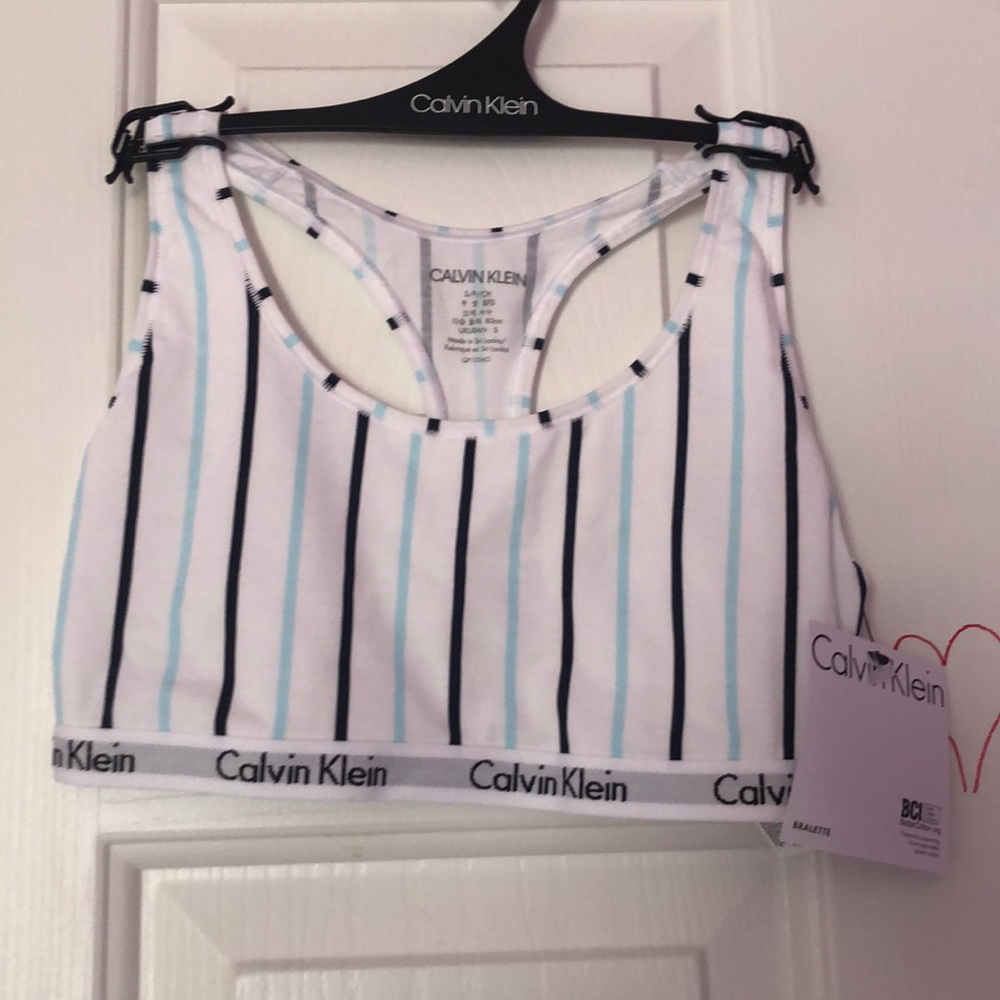 Tag still on Calvin Klein sports bra